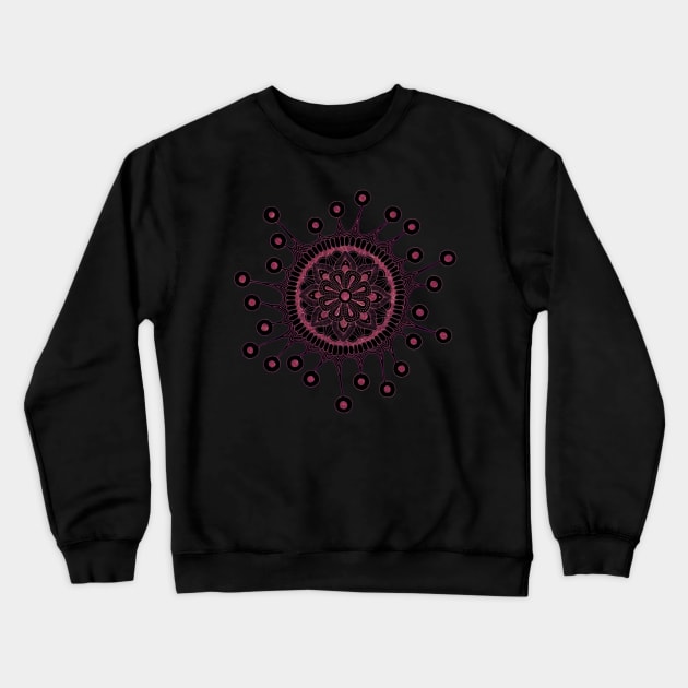 Virus Mandala (black/red) Crewneck Sweatshirt by calenbundalas